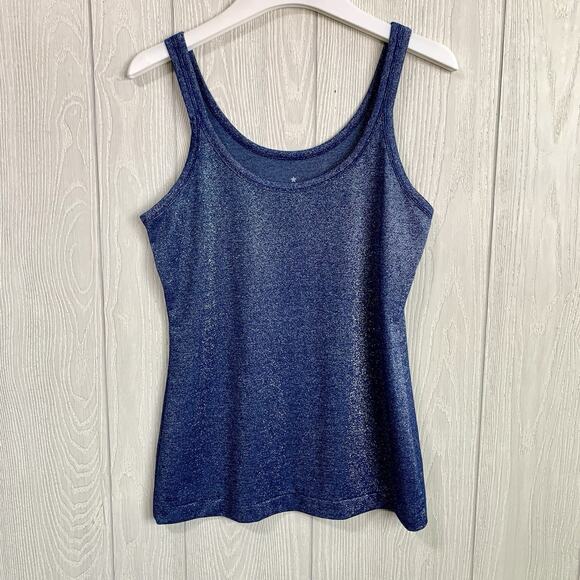 Banana Republic Blue Metallic Tank Small NWT - Picture 1 of 3